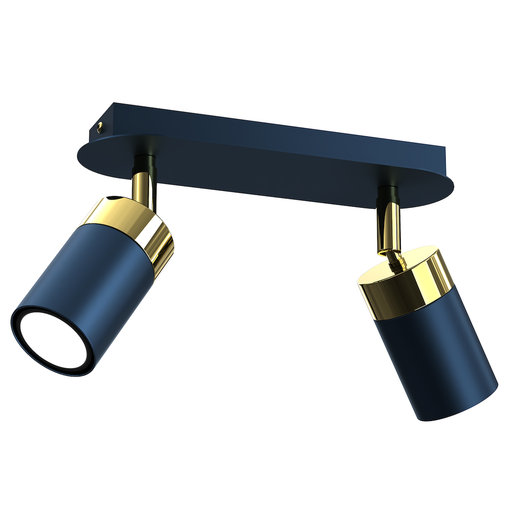 Deckenleuchte JOKER Navy Blau & Gold (2x GU10) - Milagro