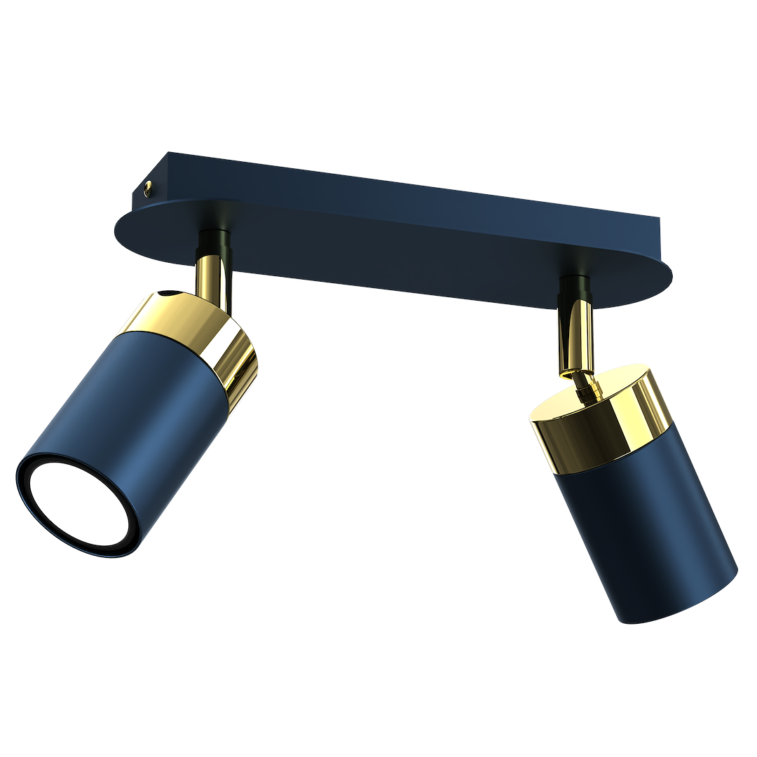 Deckenleuchte JOKER Navy Blau & Gold (2x GU10) - Milagro