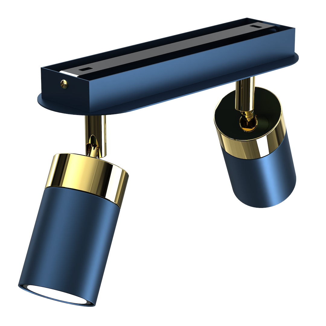Deckenleuchte JOKER Navy Blau & Gold (2x GU10) - Milagro