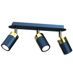 Deckenleuchte JOKER Navy Blau & Gold (3x GU10) - Milagro