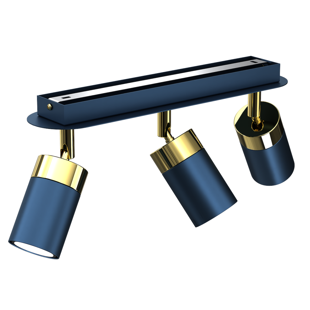 Deckenleuchte JOKER Navy Blau & Gold (3x GU10) - Milagro