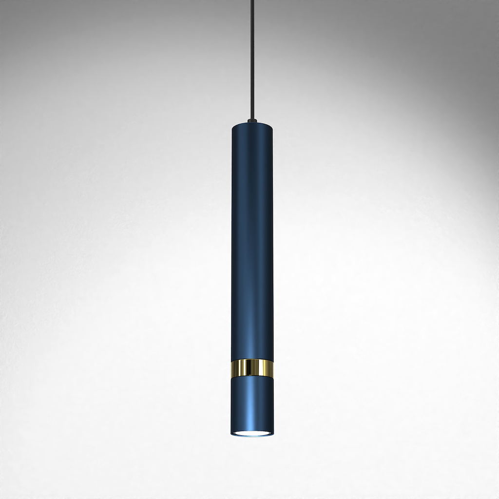 Pendelleuchte JOKER Navy Blau & Gold (1x GU10) - Milagro