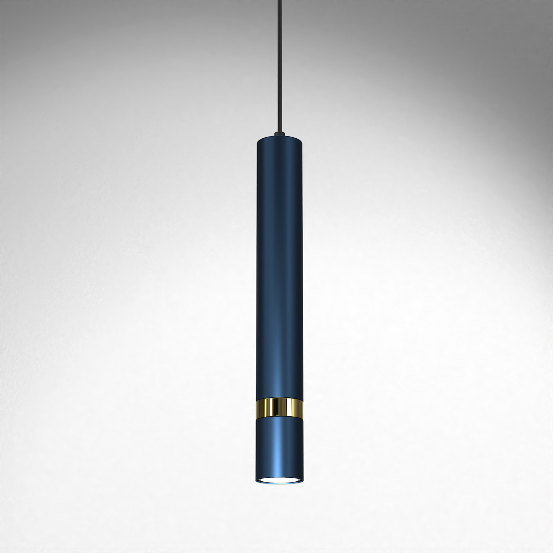 Pendelleuchte JOKER Navy Blau & Gold (1x GU10) - Milagro