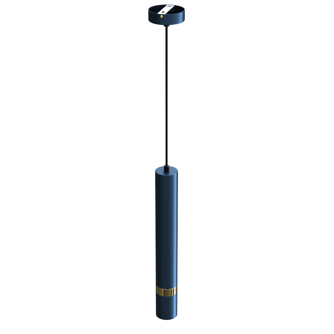 Pendelleuchte JOKER Navy Blau & Gold (1x GU10) - Milagro