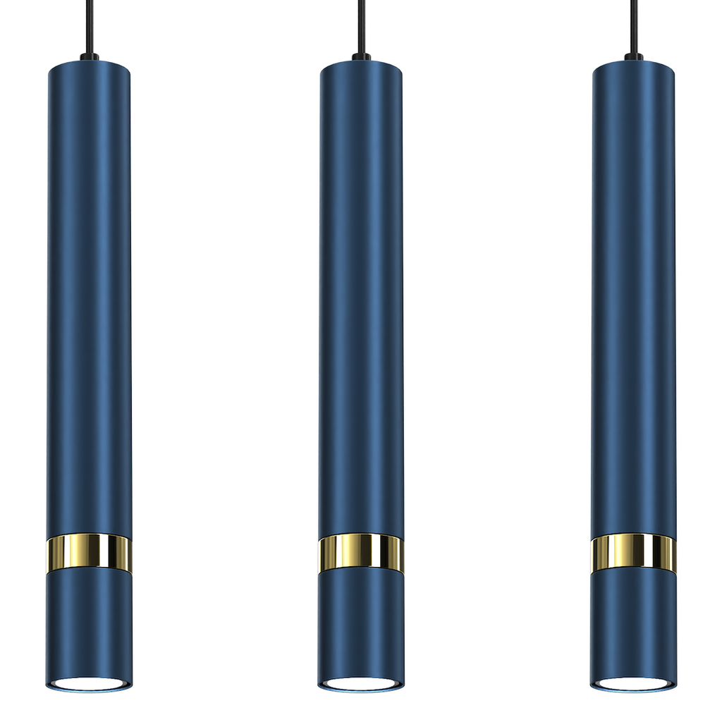 Pendelleuchte JOKER Navy Blau & Gold (3x GU10) - Milagro
