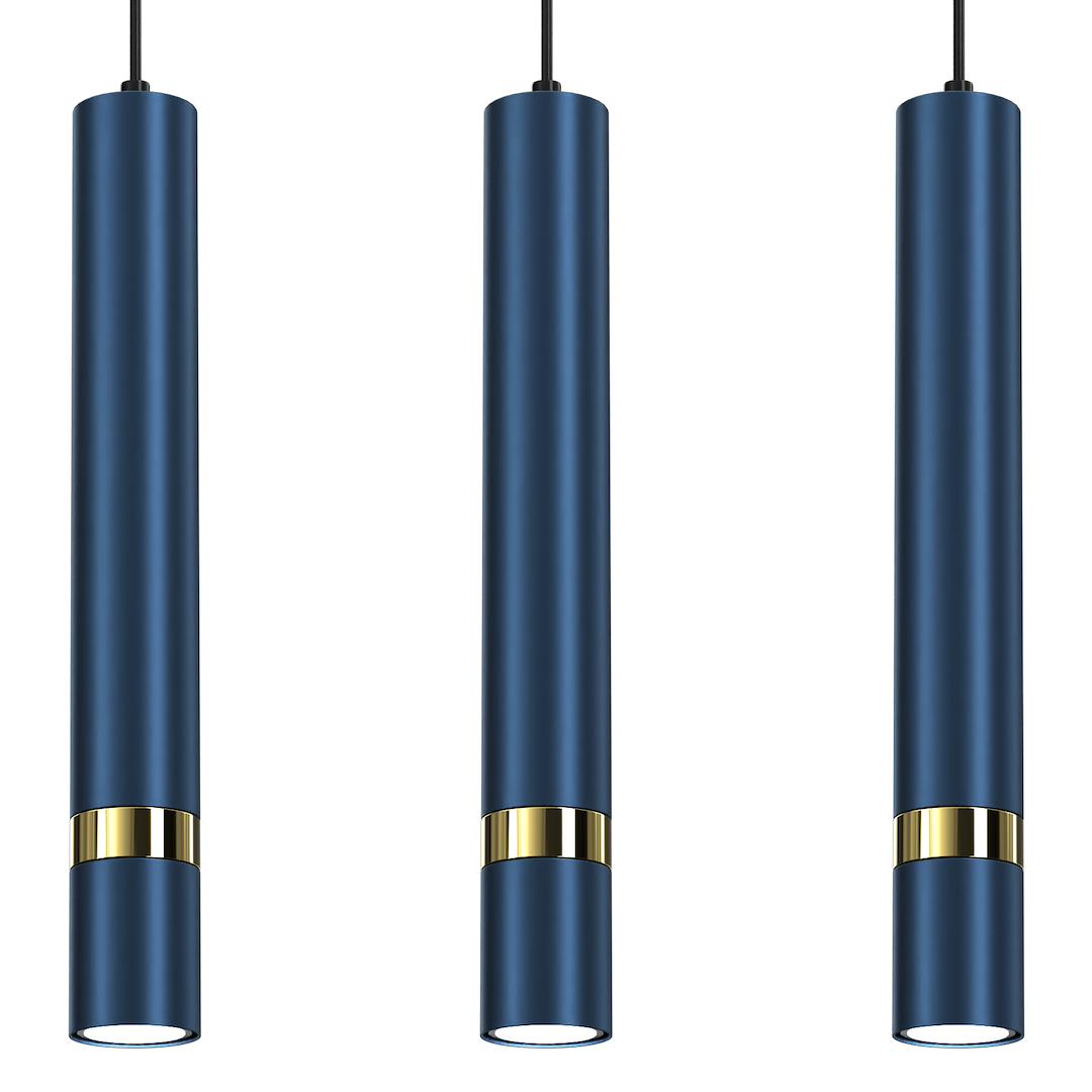 Pendelleuchte JOKER Navy Blau & Gold (3x GU10) - Milagro