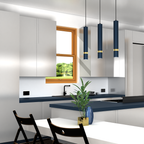 Pendelleuchte JOKER Navy Blau & Gold (3x GU10) - Milagro
