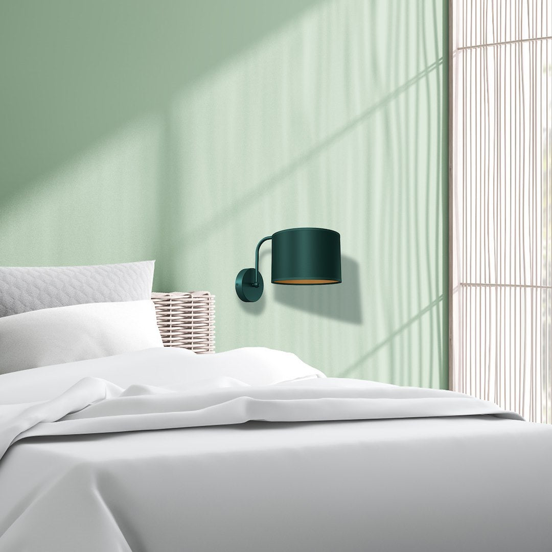Wandleuchte VERDE Grün, Textil / Stoff (1x E27) - Milagro