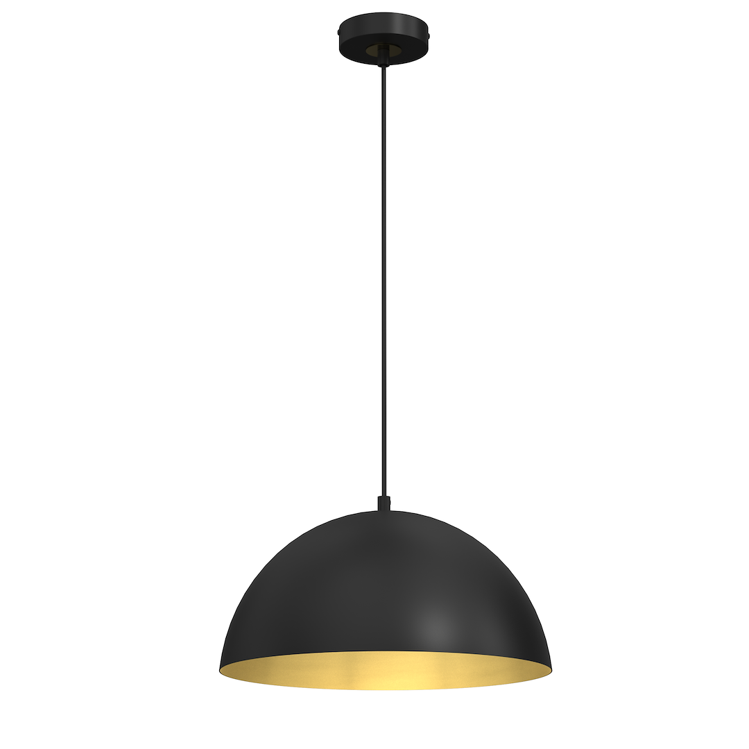 Pendelleuchte BETA Schwarz & Gold (1x E27) 35 cm - Milagro