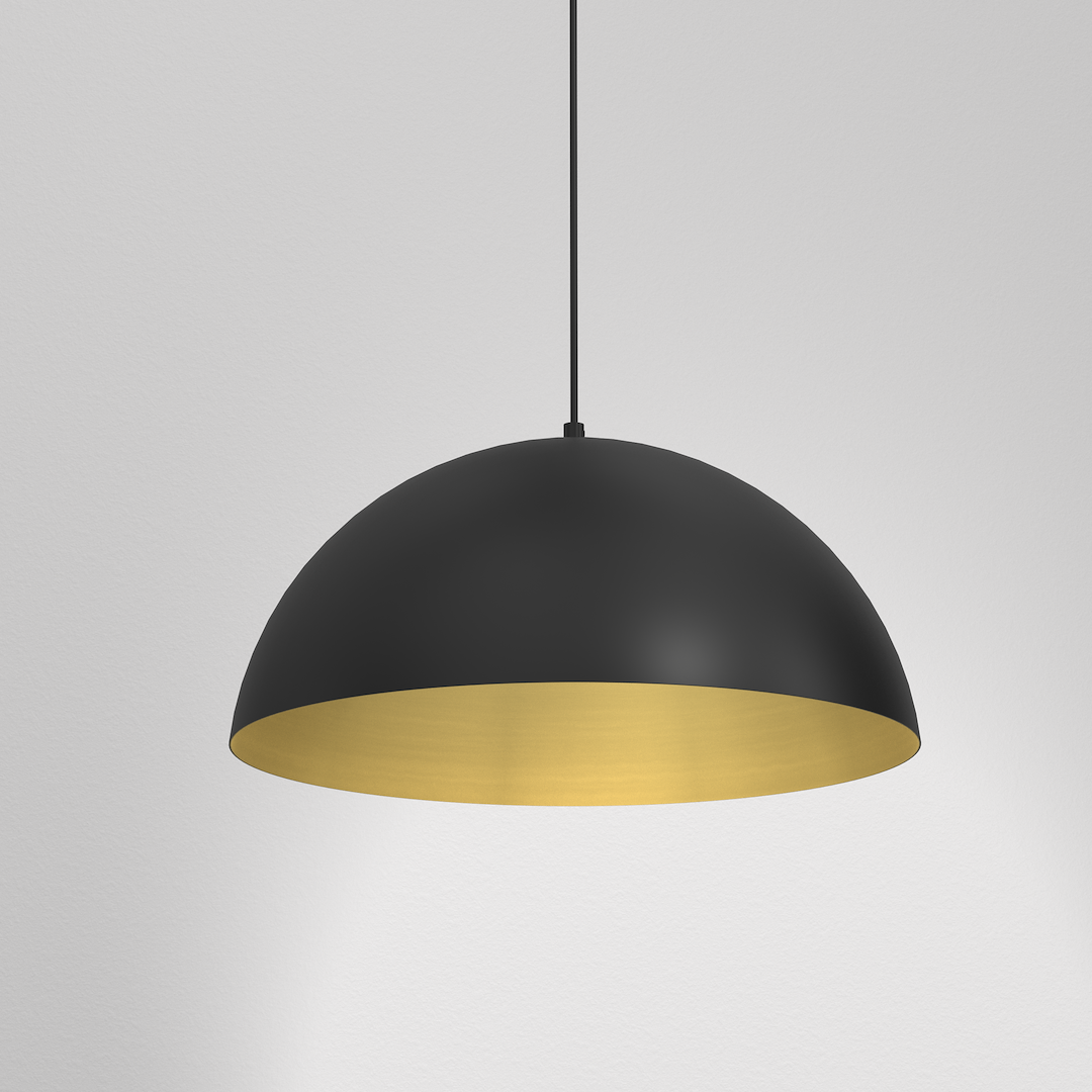 Pendelleuchte BETA Schwarz & Gold (1x E27) 35 cm - Milagro