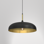Pendelleuchte LINCOLN Schwarz & Gold (1x E27) 45 cm - Milagro