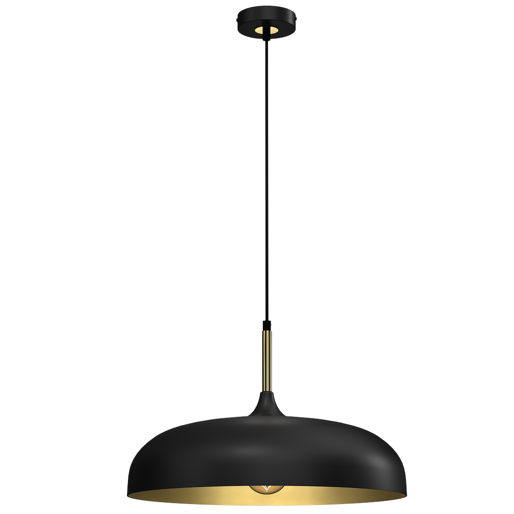 Pendelleuchte LINCOLN Schwarz & Gold (1x E27) 45 cm - Milagro