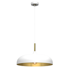 Pendelleuchte LINCOLN (1x E27) 45 cm Weiß & Gold - Milagro