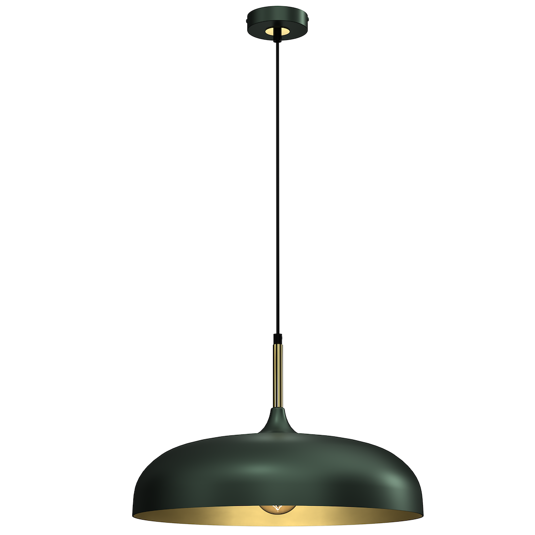 Pendelleuchte LINCOLN Grün & Gold (1x E27) 45 cm - Milagro