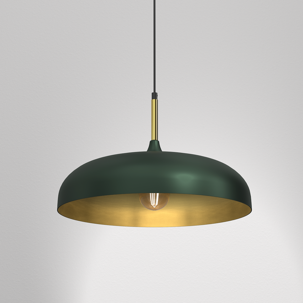 Pendelleuchte LINCOLN Grün & Gold (1x E27) 45 cm - Milagro