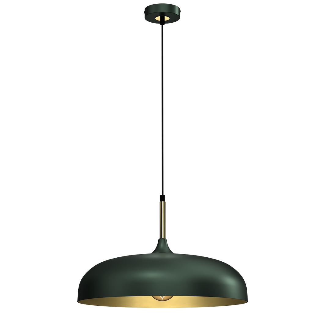 Pendelleuchte LINCOLN Grün & Gold (1x E27) 45 cm - Milagro