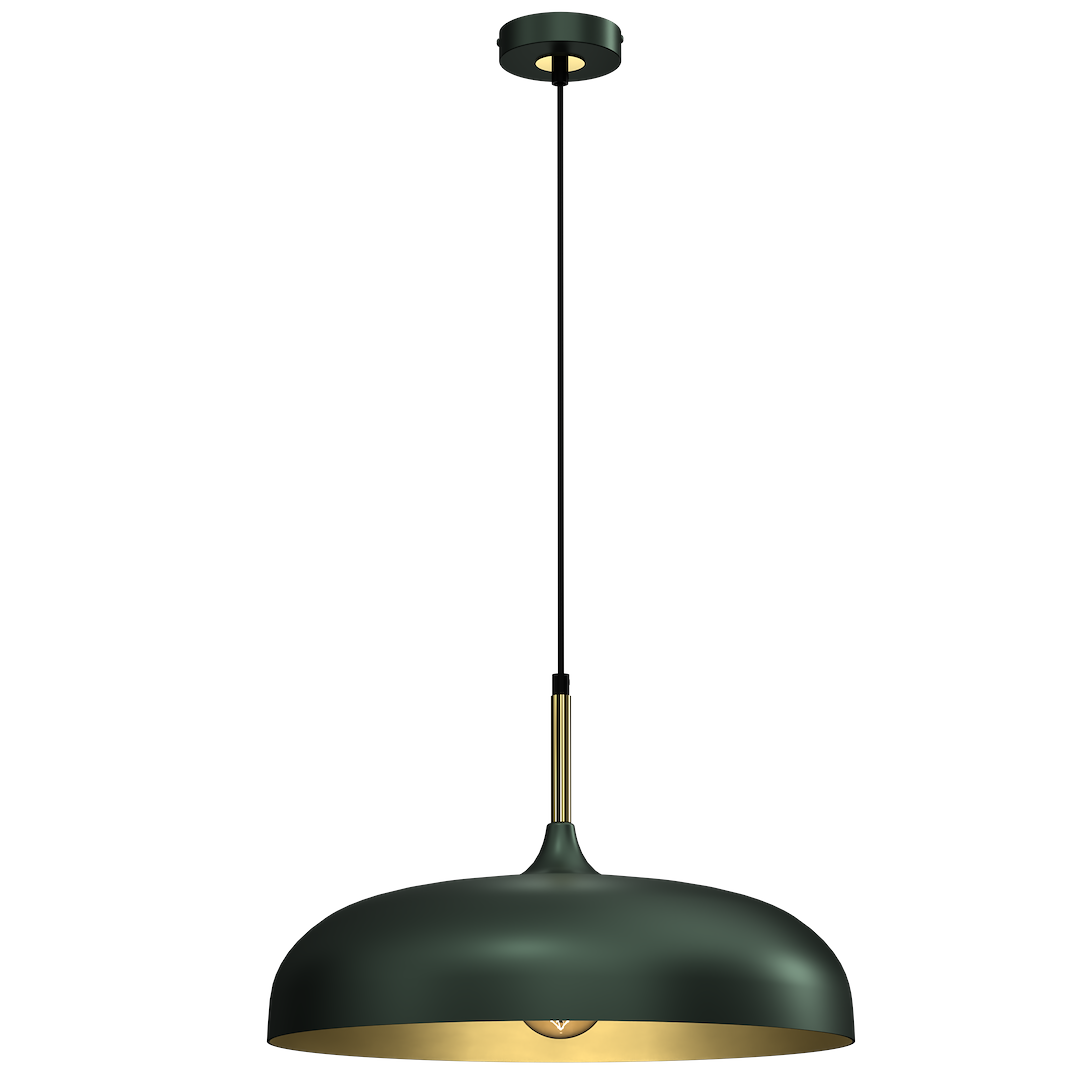 Pendelleuchte LINCOLN Grün & Gold (1x E27) 45 cm - Milagro