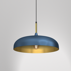 Pendelleuchte LINCOLN Blau & Gold (1x E27) 45 cm - Milagro