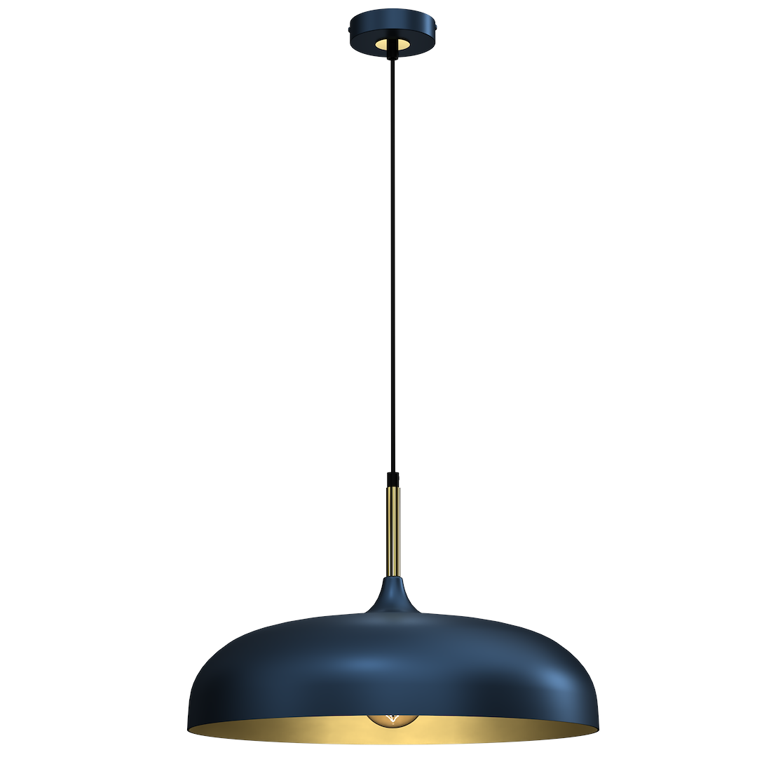 Pendelleuchte LINCOLN Blau & Gold (1x E27) 45 cm - Milagro
