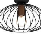 Deckenleuchte MERIDIANO Schwarz, Holz & Aluminium (1x E27) - Milagro