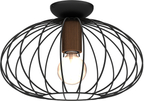 Deckenleuchte MERIDIANO Schwarz, Holz & Aluminium (1x E27) - Milagro