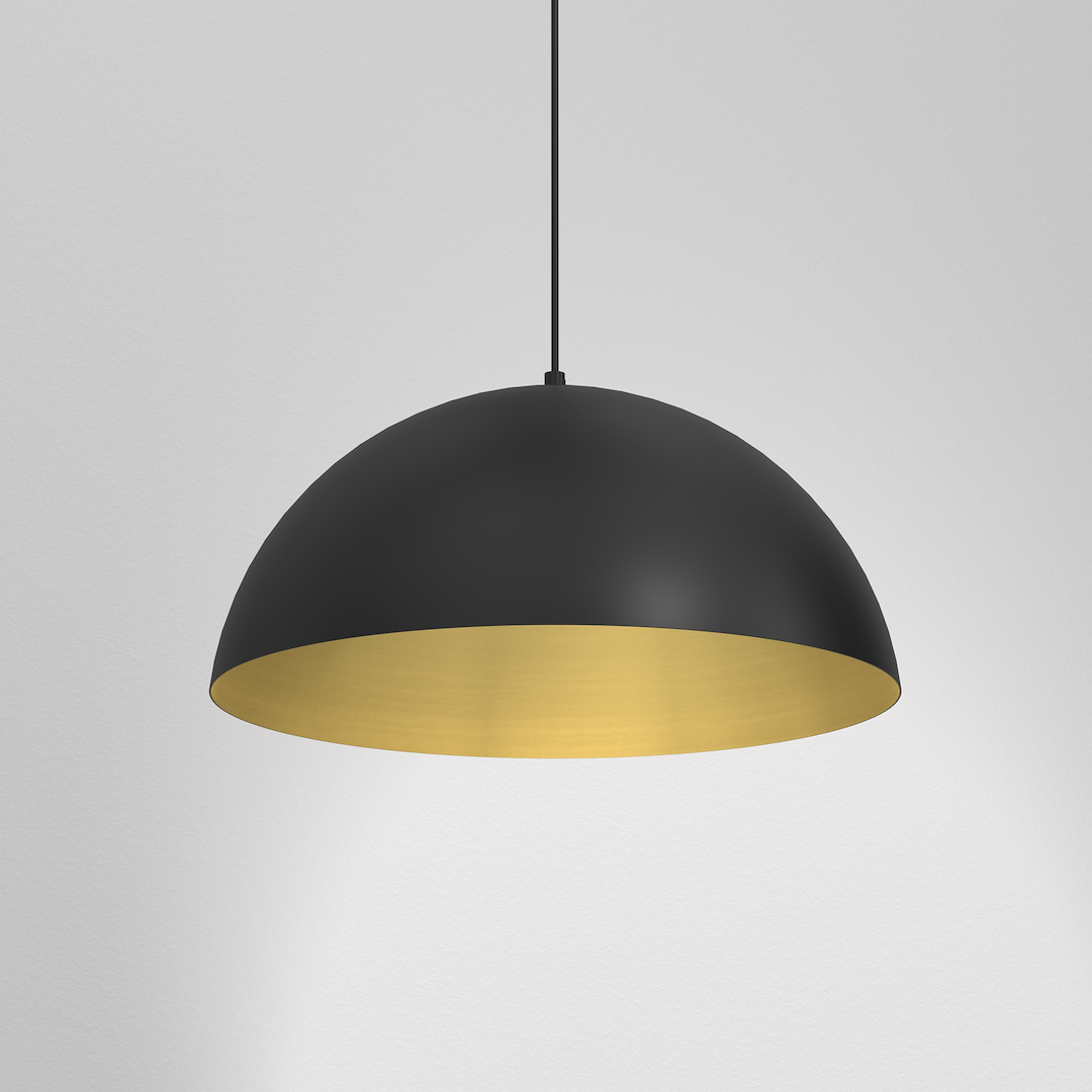 Pendelleuchte BETA Schwarz & Gold (1x E27) 45 cm - Milagro