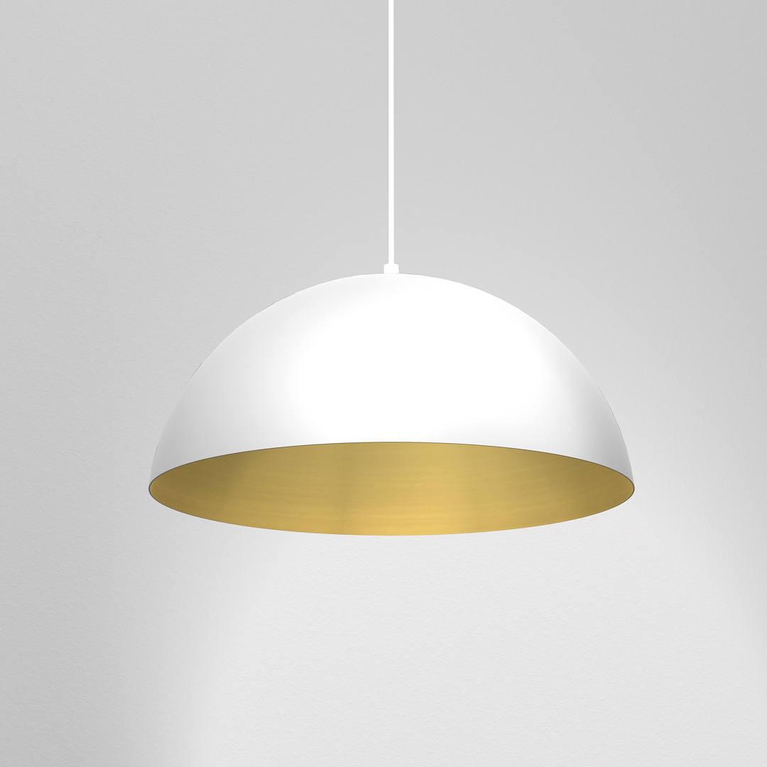 Pendelleuchte BETA (1x E27) 45 cm Weiß & Gold - Milagro