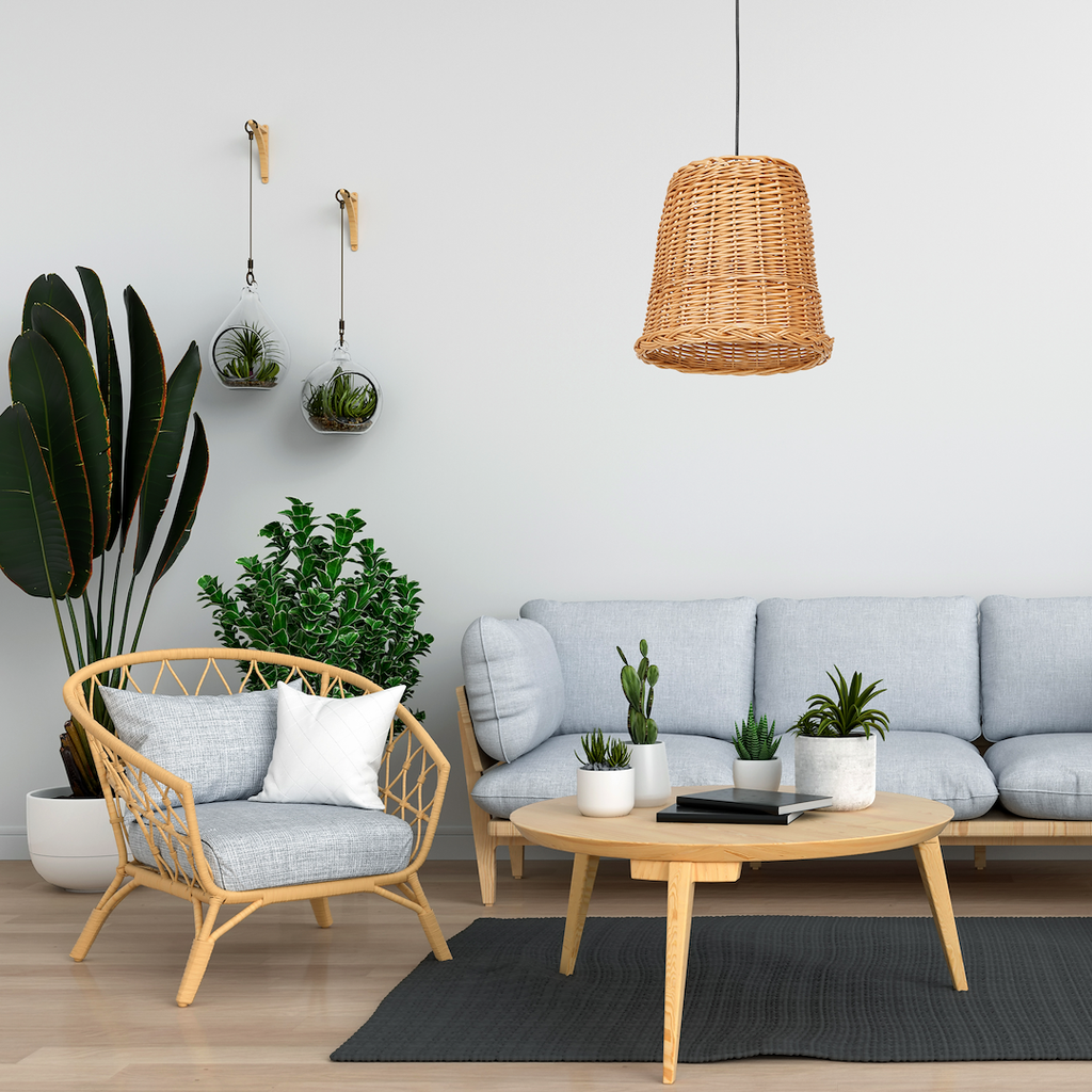 Pendelleuchte VIMINI Natur Holz (1x E27) - Milagro