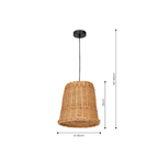 Pendelleuchte VIMINI Natur Holz (1x E27) - Milagro