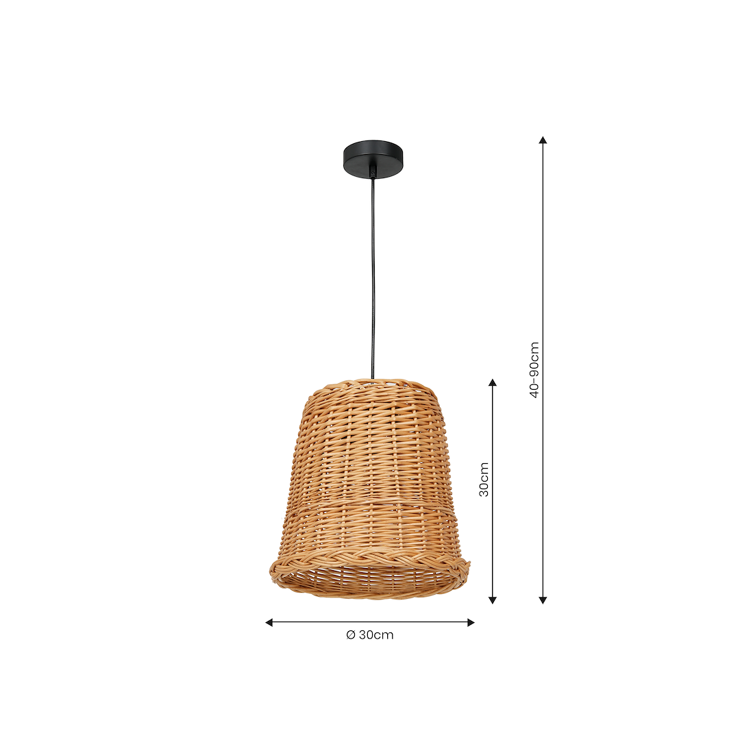 Pendelleuchte VIMINI Natur Holz (1x E27) - Milagro
