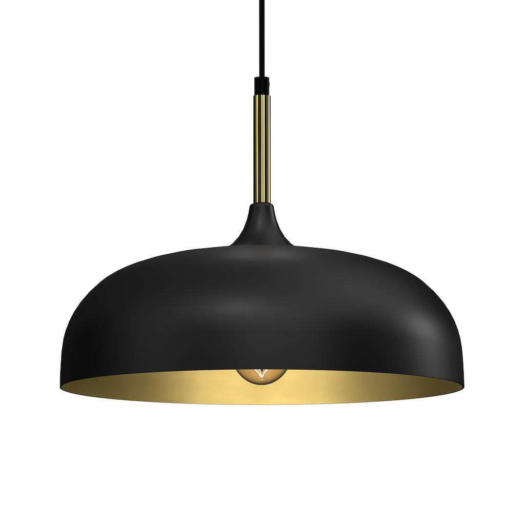 Pendelleuchte LINCOLN Schwarz & Gold (1x E27) 35 cm - Milagro