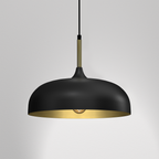 Pendelleuchte LINCOLN Schwarz & Gold (1x E27) 35 cm - Milagro