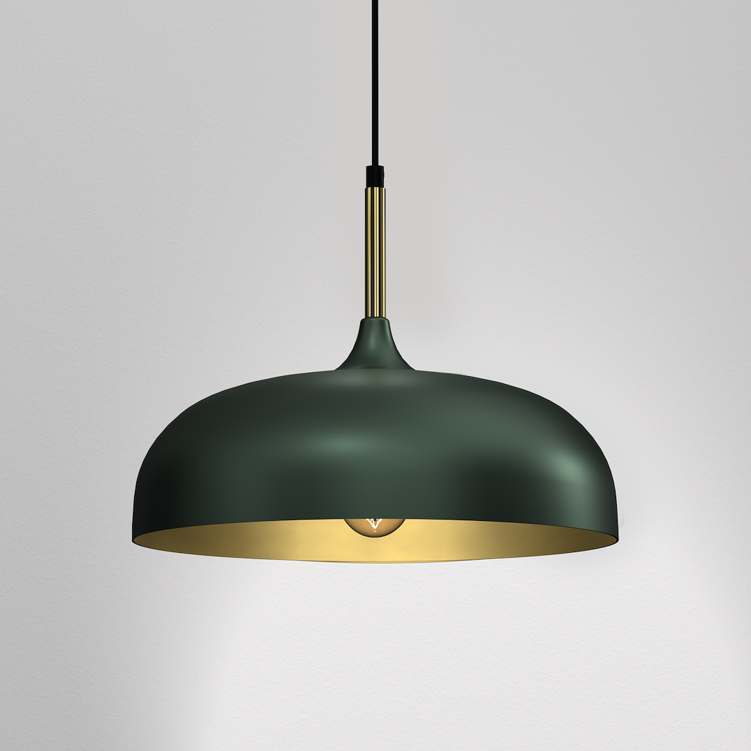 Pendelleuchte LINCOLN Grün & Gold (1x E27) 35 cm - Milagro