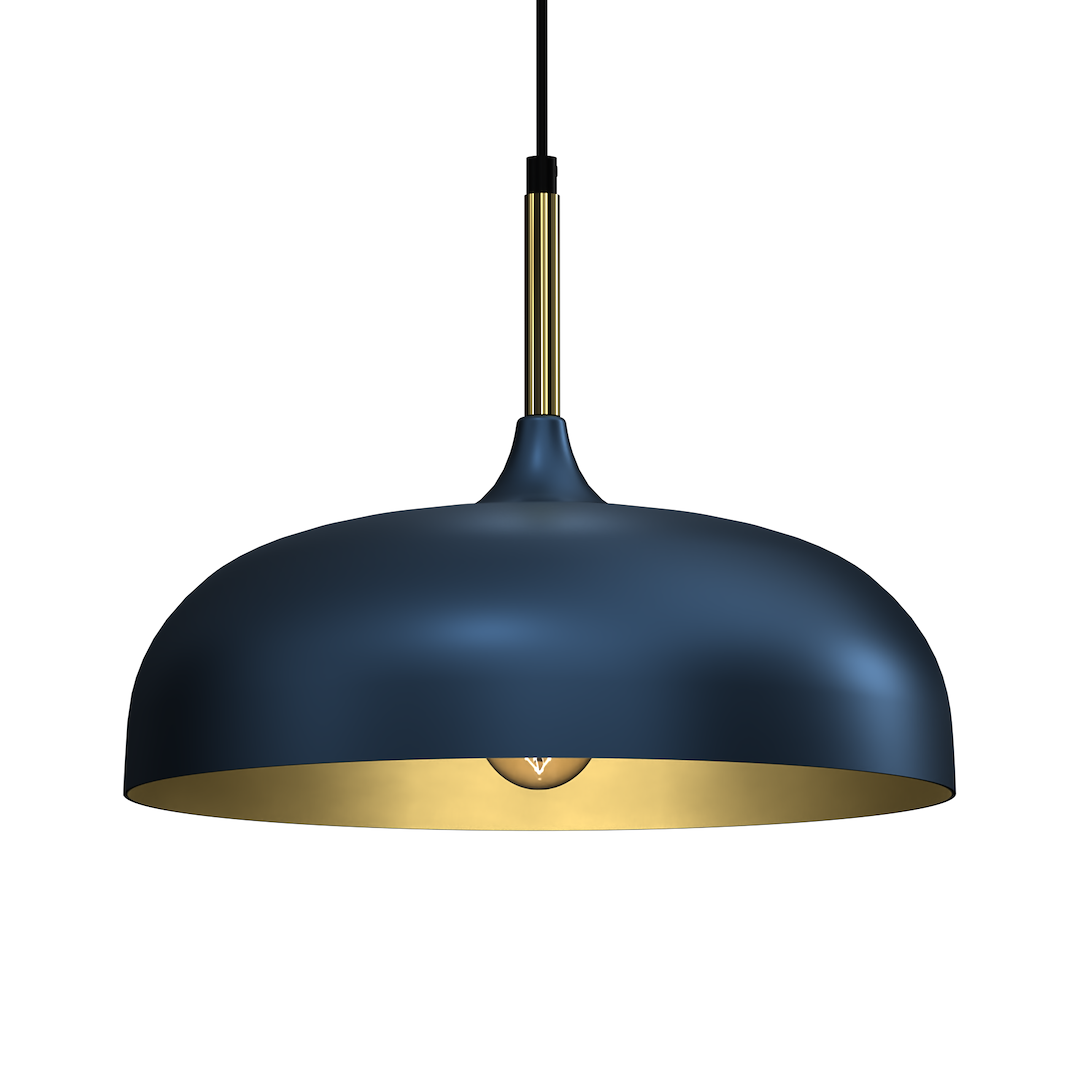 Pendelleuchte LINCOLN Blau & Gold (1x E27) 35 cm - Milagro