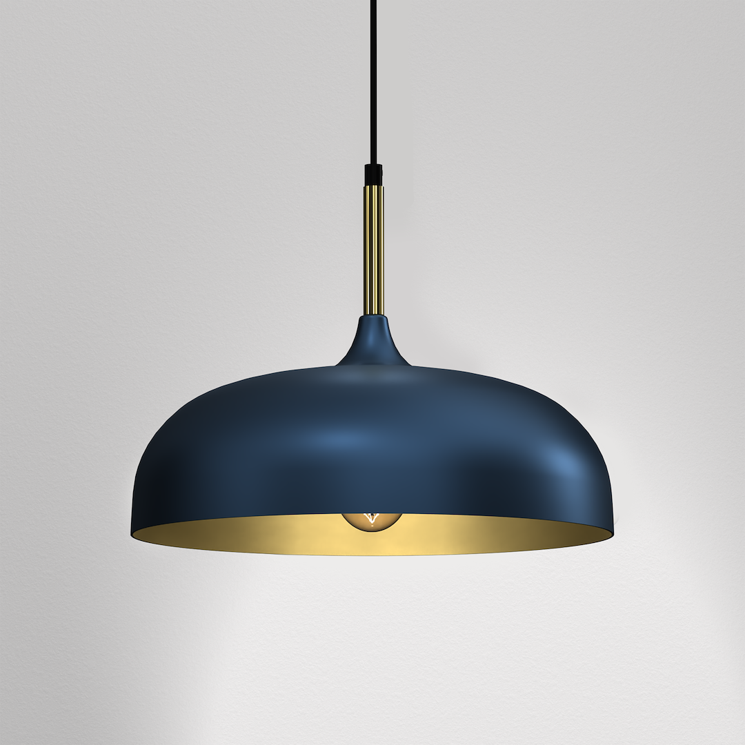 Pendelleuchte LINCOLN Blau & Gold (1x E27) 35 cm - Milagro