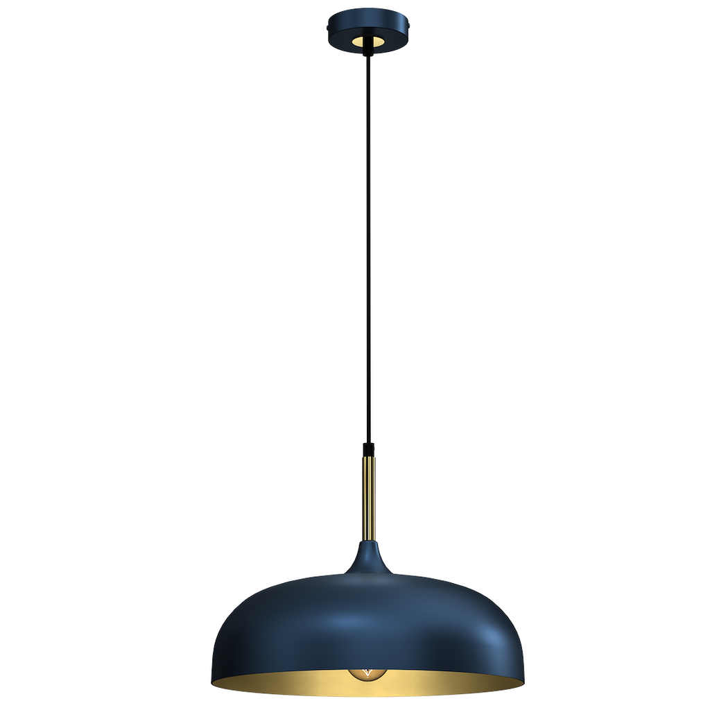 Pendelleuchte LINCOLN Blau & Gold (1x E27) 35 cm - Milagro