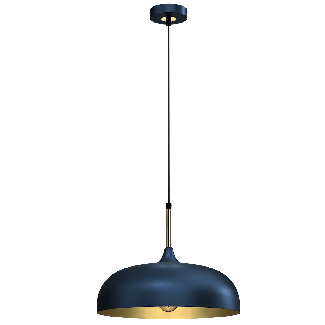 Pendelleuchte LINCOLN Blau & Gold (1x E27) 35 cm - Milagro