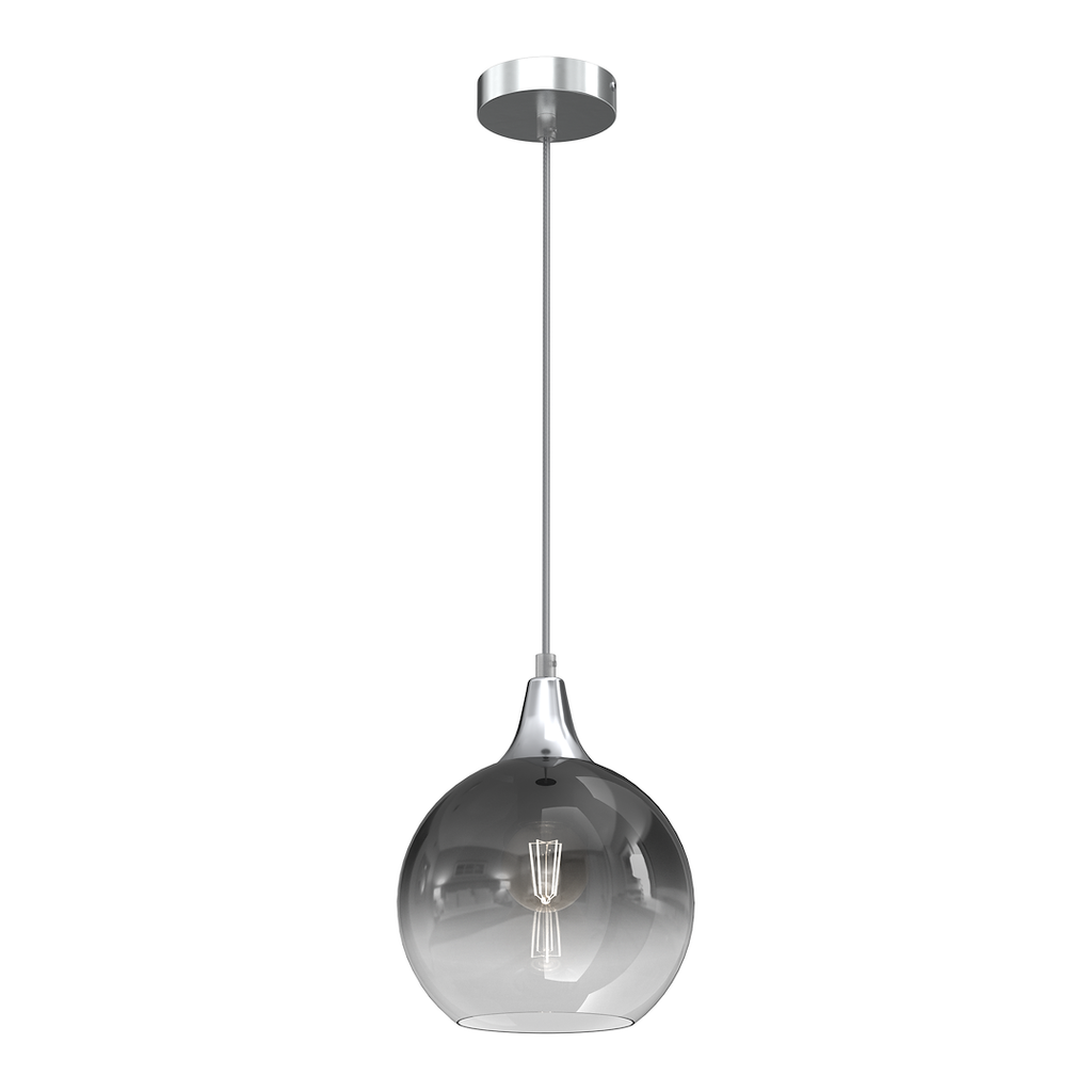 Pendelleuchte MONTE Silber, Rauchglas 20 cm (1x E27) - Milagro