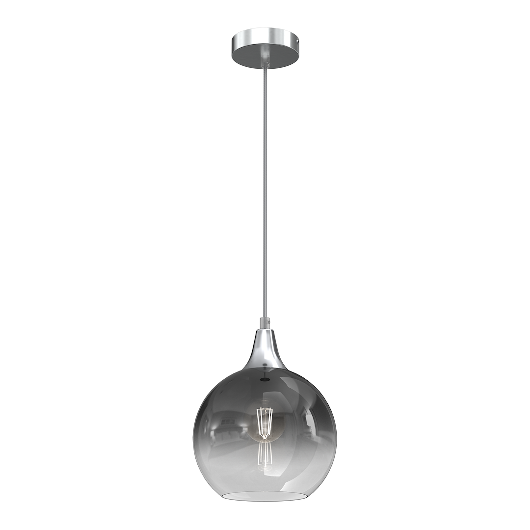 Pendelleuchte MONTE Silber, Rauchglas 20 cm (1x E27) - Milagro