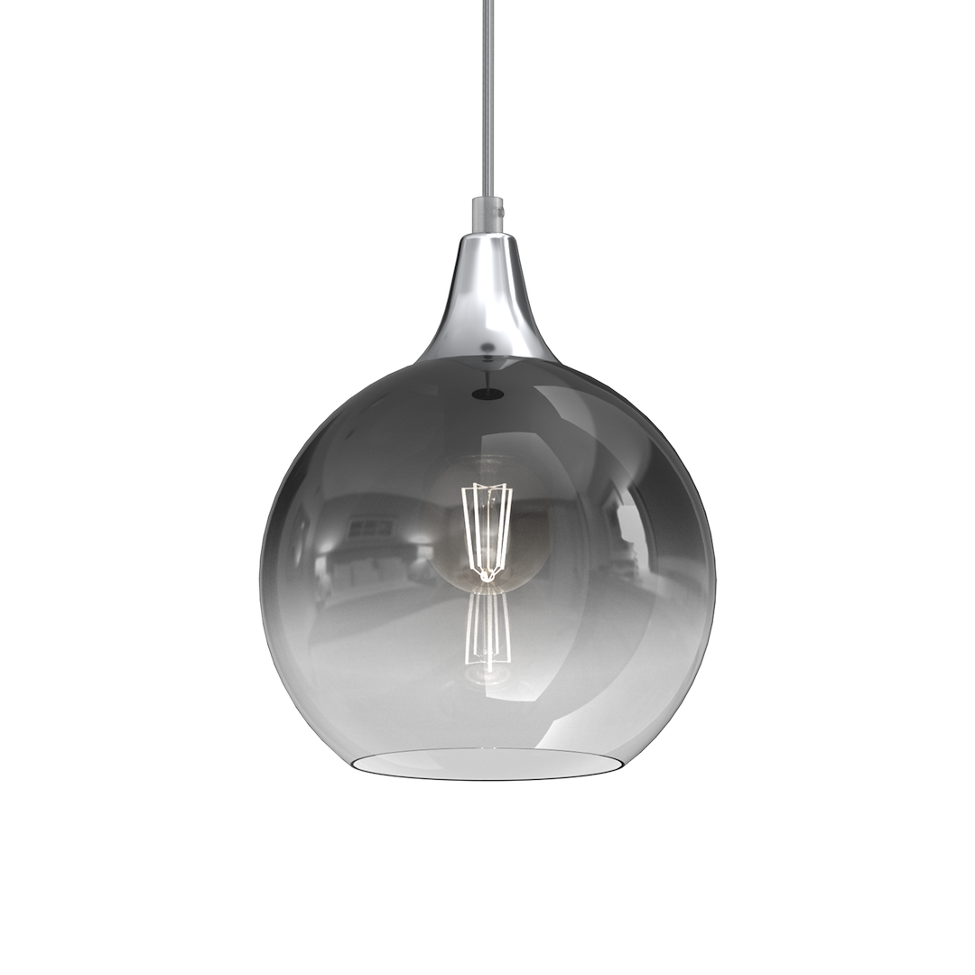 Pendelleuchte MONTE Silber, Rauchglas 20 cm (1x E27) - Milagro