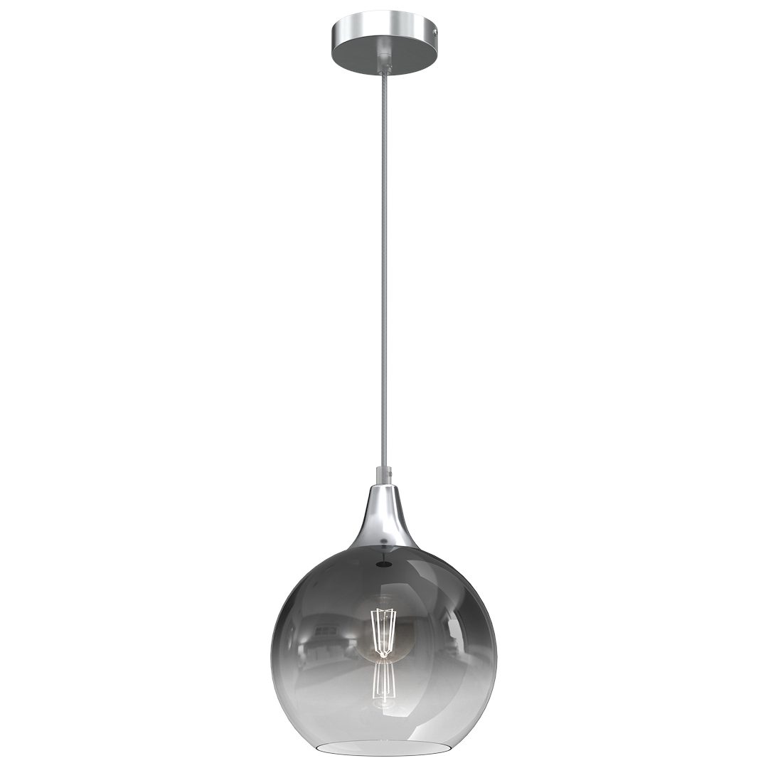 Pendelleuchte MONTE Silber, Rauchglas 20 cm (1x E27) - Milagro