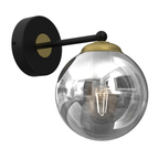 Wandleuchte REFLEX Schwarz & Gold, Glas (1x E14) - Milagro
