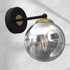 Wandleuchte REFLEX Schwarz & Gold, Glas (1x E14) - Milagro