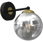 Wandleuchte REFLEX Schwarz & Gold, Glas (1x E14) - Milagro