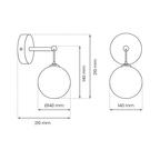 Wandleuchte REFLEX Schwarz & Gold, Glas (1x E14) - Milagro