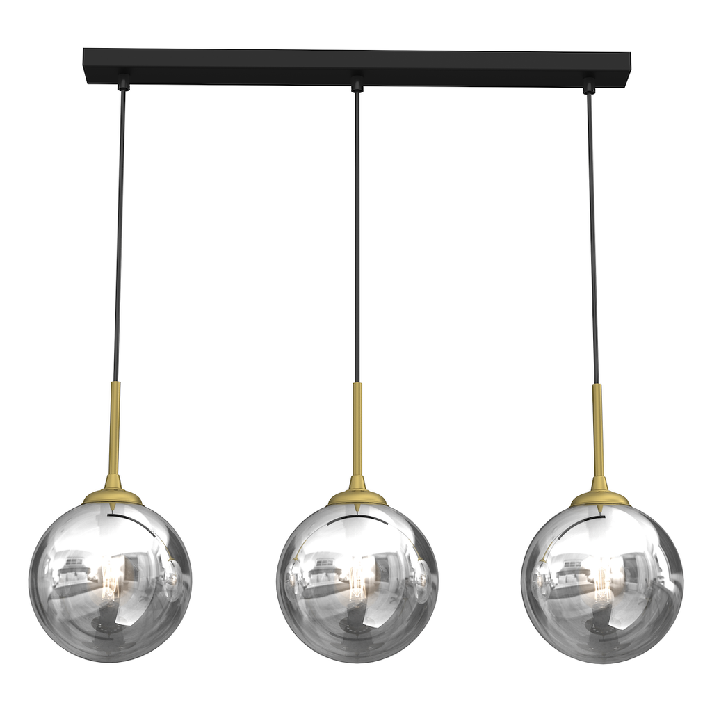 Pendelleuchte REFLEX Glas, Gold (3x E14) - Milagro