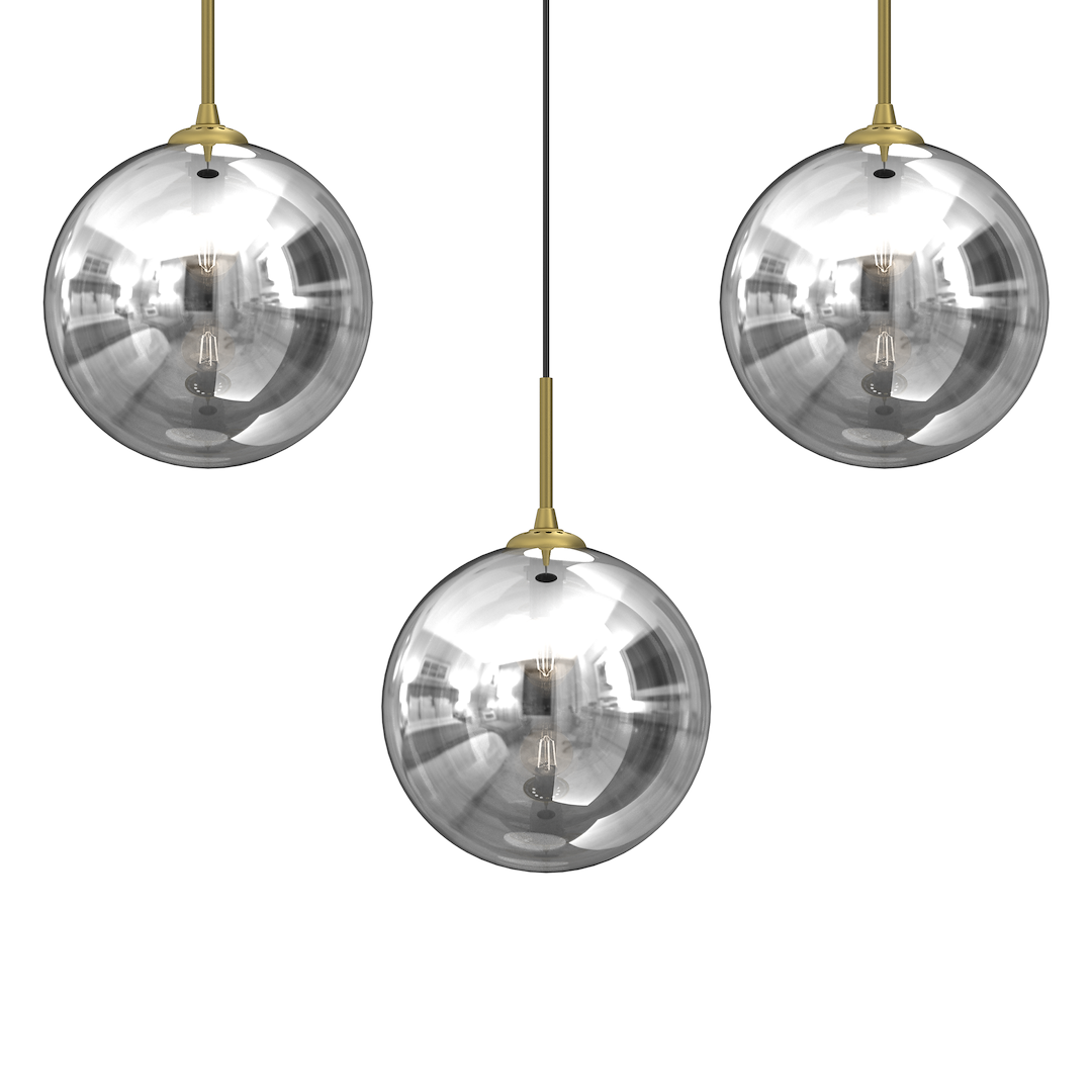 Pendelleuchte REFLEX Glas, Gold (3x E14) - Milagro