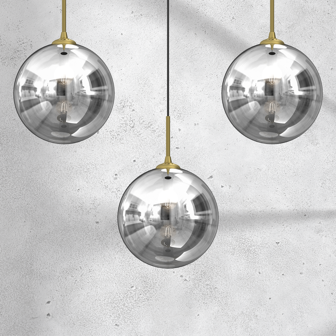 Pendelleuchte REFLEX Glas, Gold (3x E14) - Milagro