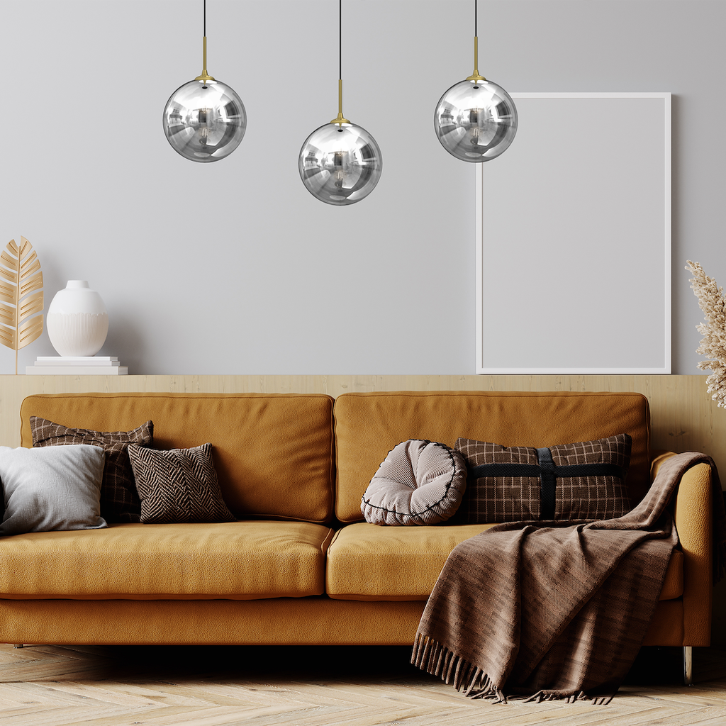 Pendelleuchte REFLEX Glas, Gold (3x E14) - Milagro