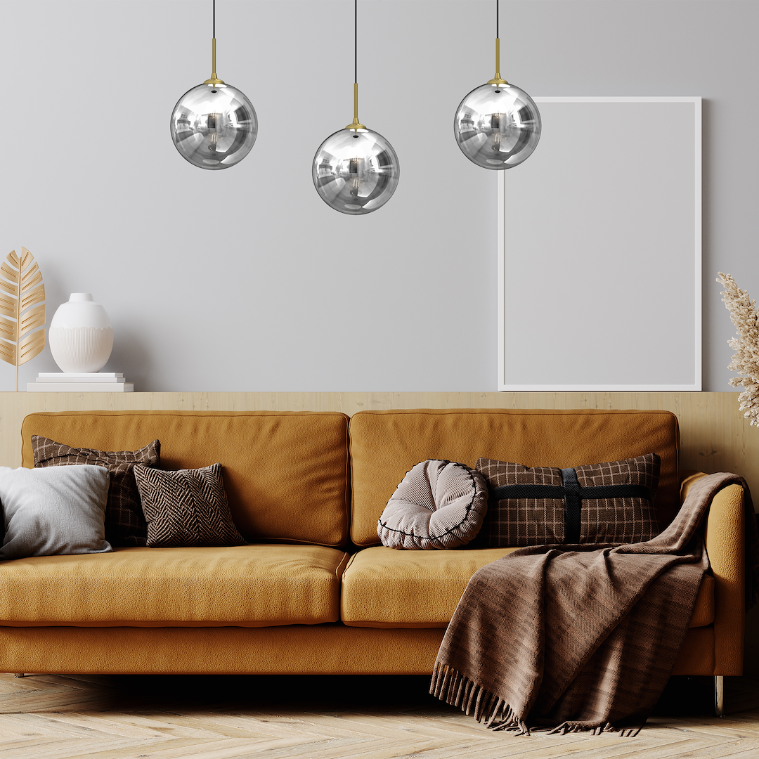 Pendelleuchte REFLEX Glas, Gold (3x E14) - Milagro